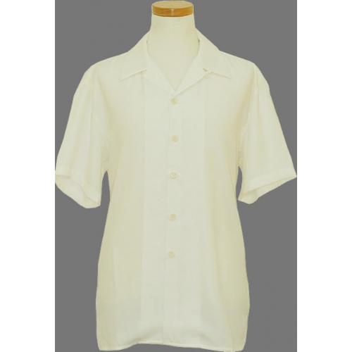 Pronti Off White Micro Polyester Short Sleeve Shirt S2472